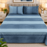 Blue Ombre Stripe Printed Bed Sheet - The Linen House