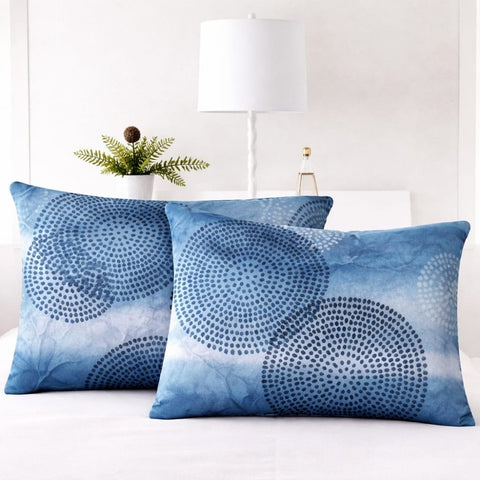 Blue Ripple Dot Pillow Cover (Pack of 2) - The Linen House