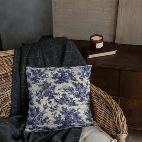 Blue Toile Cushion Cover - The Linen House