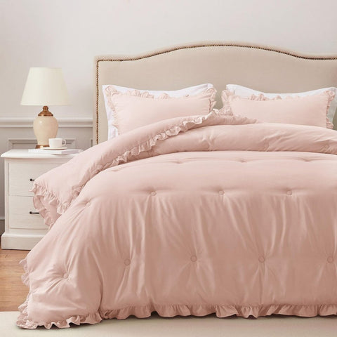 Blush Dreams Ruffle Comforter Set - The Linen House