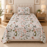 Blush Floral Hummingbird Single Bedsheet - The Linen House