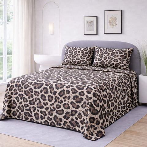 Bold Leopard Printed Bedsheet - The Linen House