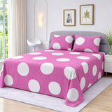 Bold Polka Dot Pink Printed Bedsheet (3pcs) - The Linen House