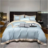 Border Line Embroidery Duvet Set – Timeless Elegance & Luxury Bedding - The Linen House