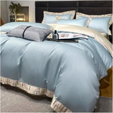 Border Line Embroidery Duvet Set – Timeless Elegance & Luxury Bedding - The Linen House
