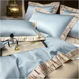 Border Line Embroidery Duvet Set – Timeless Elegance & Luxury Bedding - The Linen House