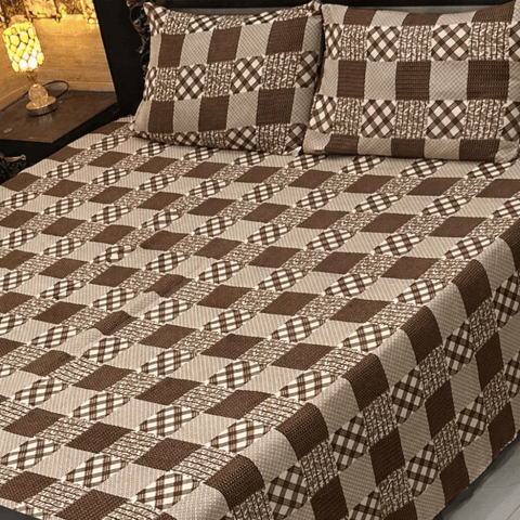 Box Design Printed Bedsheet - The Linen House