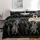 Breathable Marbled Pattern Digital Printed Duvet Set - The Linen House
