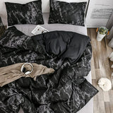 Breathable Marbled Pattern Digital Printed Duvet Set - The Linen House