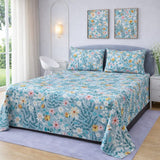 Bright and Fresh Floral Printed Bedsheet - The Linen House