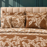 Brown & Cream Leaf Vine 7 Pcs Bedspread Set - The Linen House