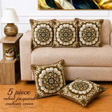 Brown Velvet Decorative Cushion Covers(Pack of 5) - The Linen House