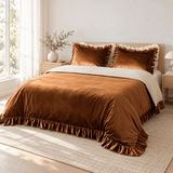 Brown Velvet Duvet Set - The Linen House