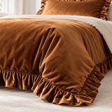 Brown Velvet Duvet Set - The Linen House