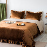 Brown Velvet Duvet Set - The Linen House