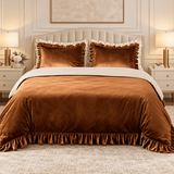 Brown Velvet Duvet Set - The Linen House