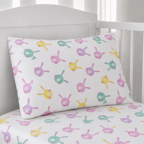 Bunny Garden Baby Crib Sheet & Pillow - The Linen House