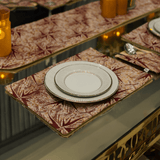 Burgundy & Gold Elegant Dining Table Runner Set - The Linen House