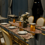 Burgundy & Gold Elegant Dining Table Runner Set - The Linen House