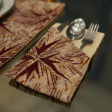 Burgundy & Gold Elegant Dining Table Runner Set - The Linen House