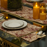 Burgundy & Gold Elegant Dining Table Runner Set - The Linen House