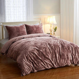 Plain Velvet Duvet Set Teapink - The Linen House