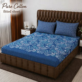 Calming Blue Essence Fitted Sheet - The Linen House