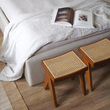 Cane Low Stool - Natural - The Linen House
