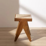Cane Low Stool - Natural - The Linen House
