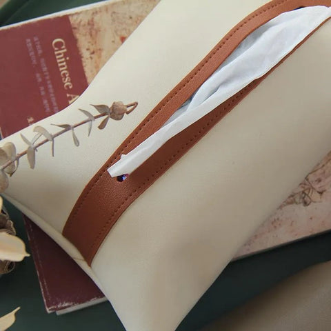 Car Mounted Leather Tissue Bag - The Linen House