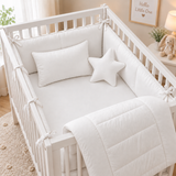 Ivory White Star Nursery Baby Cot Set