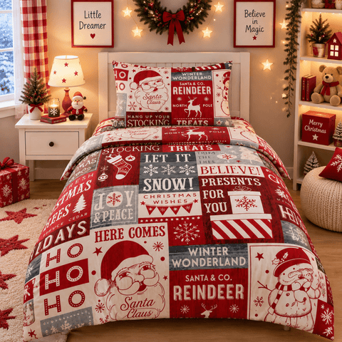 Christmas Patchwork Kids Bedsheet - The Linen House