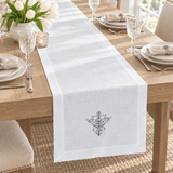 Classic Embroidered Cotton Table Runner - The Linen House