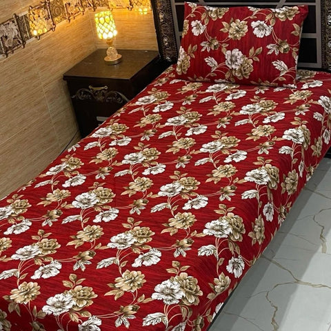 Classic Floral Pattern Print Bedsheet – Single Size (Pack of 2) - The Linen House