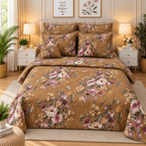 Classic Floral Printed Bedspread Set – 7 Pcs - The Linen House