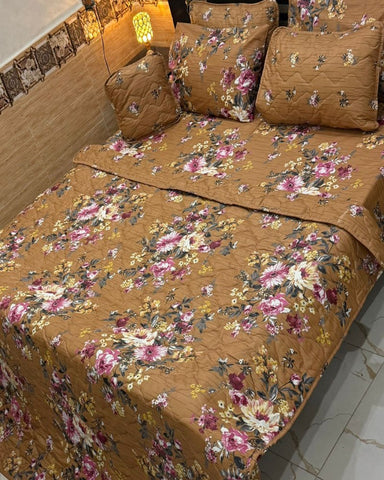 Classic Floral Printed Bedspread Set – 7 Pcs - The Linen House