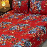 Classic Flower Design Double Bedsheet - The Linen House