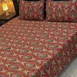 Classic Flower Design Double Bedsheet - The Linen House