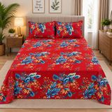 Classic Flower Design Double Bedsheet - The Linen House