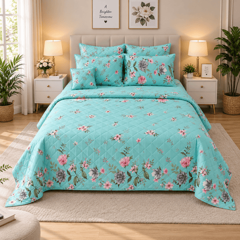 Classic & Modern Printed Bedspread Set – 7 Pieces - The Linen House