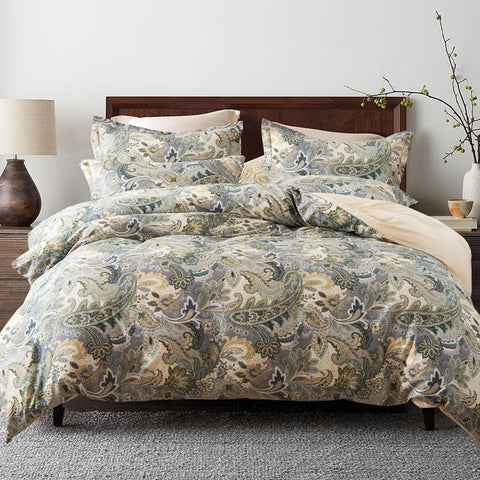 Classic Multicolor Paisley Printed Duvet Set - The Linen House