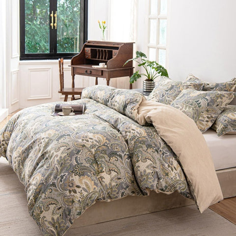 Classic Multicolor Paisley Printed Duvet Set - The Linen House