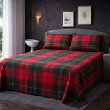 Classic Red & Green Checkered Bedsheet Set (3pcs) - The Linen House