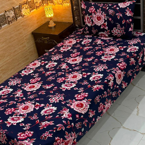 Classic Rose Pattern Style Print Bedsheet – Single Size (Pack of 2) - The Linen House