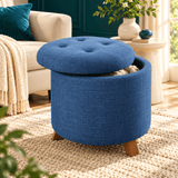 Colette Tufted Storage Ottoman - The Linen House