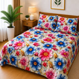 Colorful Bloom Floral Printed Bed Sheet - The Linen House