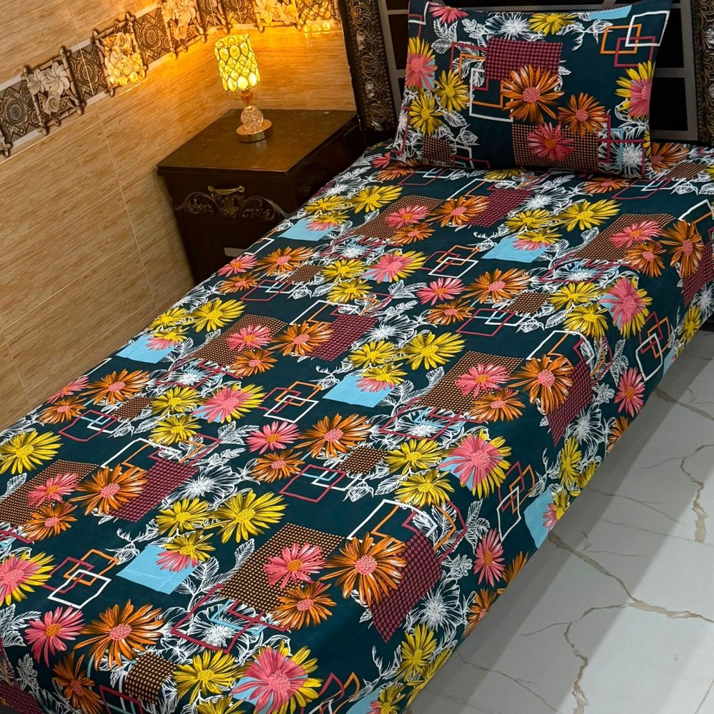 Colorful Floral Luxury Print Bedsheet – Single Size (Pack of 2) - The Linen House