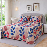 Colorful Leaves Printed Bedsheet - The Linen House