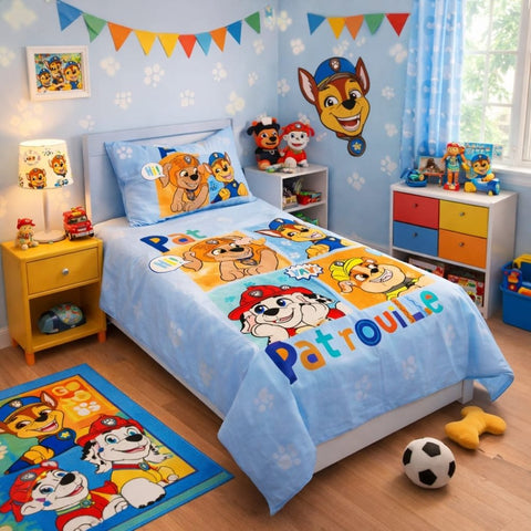Colorful Paw Patrol - Themed Kids Bed Sheet - The Linen House