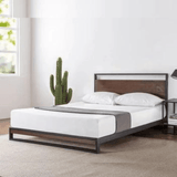 Complete Bedroom Set: Metal Bed Frame with 2 Side Tables – Stylish & Practical - The Linen House